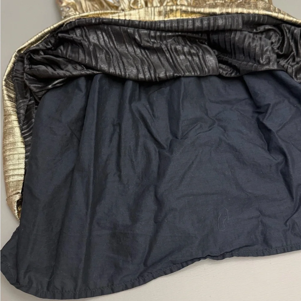 OshKosh B’gosh Girls Gold Metallic Pleated Party Dress Size 8